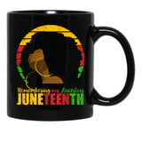 Remembering My Ancestors Juneteenth Black Freedom 1865 Gift Black Coffee Mug - Black