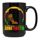 Remembering My Ancestors Juneteenth Black Freedom 1865 Gift Black Coffee Mug - Black