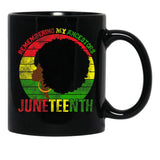 Remembering My Ancestors Juneteenth Black Freedom 1865 Black Coffee Mug - Black