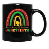 Remembering My Ancestors Juneteenth Black Women Black Coffee Mug - Black