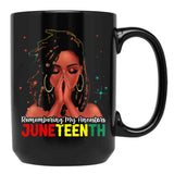 Remembering My Ancestors Juneteenth Black Coffee Mug - Black