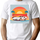 Retro Car Bootleg Graphic T-Shirt - White