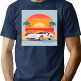 Retro Car Bootleg Graphic T-Shirt - Navy