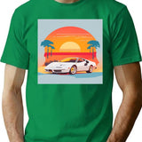 Retro Car Bootleg Graphic T-Shirt - Green