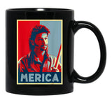 Retro Joe Design Arts Dirts Music Funny 4Th Of July Merica Black Coffee Mug - Black