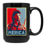 Retro Joe Design Arts Dirts Music Funny 4Th Of July Merica Black Coffee Mug - Black