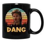 Retro Joe Dirt Dang Funny Redneck Mullet - Vintage Black Coffee Mug - Black