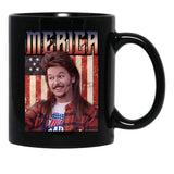 Retro Merica Joe Dirt Funny 4Th Of July Black Coffee Mug - Black