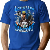 Rip Takeoff Bootleg Graphic T-Shirt - Blue