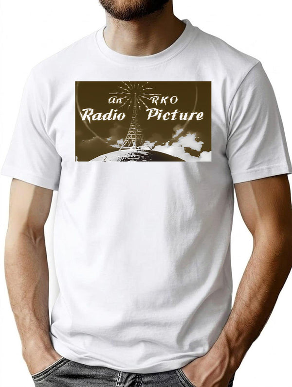 Rko Radio Pictures Intro Screen' T-Shirt - Retro Graphic Tee for Men & Women - White