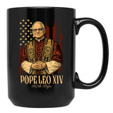 Robert Francis Prevost New Pope Shirt Leo Xiv Vatican Black Coffee Mug - Black
