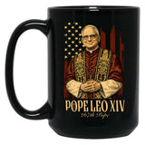 Robert Francis Prevost New Pope Shirt Leo Xiv Vatican Black Coffee Mug