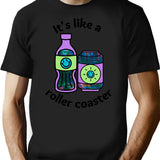 Roller Coaster - Funny Weird Bad Translation Error Bootleg Graphic T-Shirt - Black
