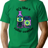 Roller Coaster - Funny Weird Bad Translation Error Bootleg Graphic T-Shirt - Green