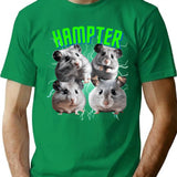 Sad Hamster With Big Eyes Bootleg Graphic T-Shirt - Green