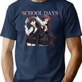 School Days Bootleg Style Bootleg Graphic T-Shirt - Navy