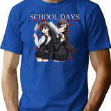School Days Bootleg Style Bootleg Graphic T-Shirt - Blue