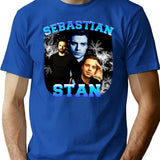 Sebastian Stand Bootleg Graphic T-Shirt - Blue