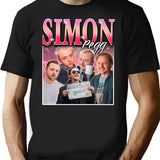 Simon Pegg - Retro Bootleg Bootleg Graphic T-Shirt - Black