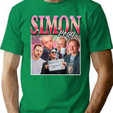 Simon Pegg - Retro Bootleg Bootleg Graphic T-Shirt - Green