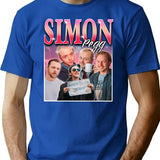 Simon Pegg - Retro Bootleg Bootleg Graphic T-Shirt - Blue