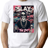 Slay The Day Bootleg Graphic T-Shirt - White