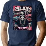 Slay The Day Bootleg Graphic T-Shirt - Navy