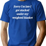 Sorry I'M Late Bootleg Graphic T-Shirt - Blue