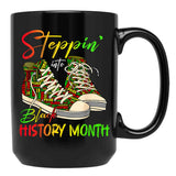 Steppin Black History Month Steppin' Into Juneteenth African American 2024 Black Coffee Mug - Black