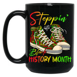 Steppin Black History Month Steppin' Into Juneteenth African American 2024 Black Coffee Mug