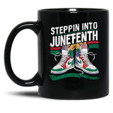 Steppin Into Junefenth Of Black Story Mug Black Coffee Mug