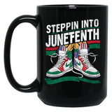 Steppin Into Junefenth Of Black Story Mug Black Coffee Mug