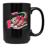 Steppin Into Juneteenth For Girl Sneakers Black Coffee Mug - Black