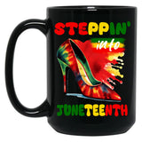 Steppin' Into Juneteenth Freedom Black History Black Coffee Mug