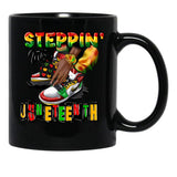 Steppin' Into Juneteenth Mug Black Coffee Mug - Black