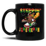 Steppin' Into Juneteenth Mug Black Coffee Mug