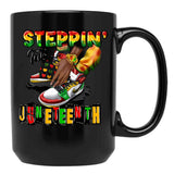 Steppin' Into Juneteenth Mug Black Coffee Mug - Black
