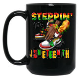 Steppin' Into Juneteenth Mug Black Coffee Mug