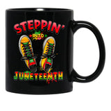 Steppin Into Juneteenth Women Men And Youth Pride Black Coffee Mug - Black