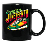 Steppin' Into Juneteenth (3) Black Coffee Mug - Black