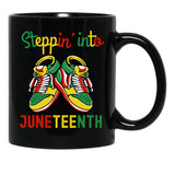 Steppin' Into Juneteenth Black Coffee Mug - Black