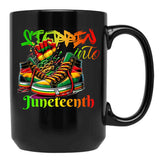 Steppin Into Juneteenth Black Coffee Mug - Black