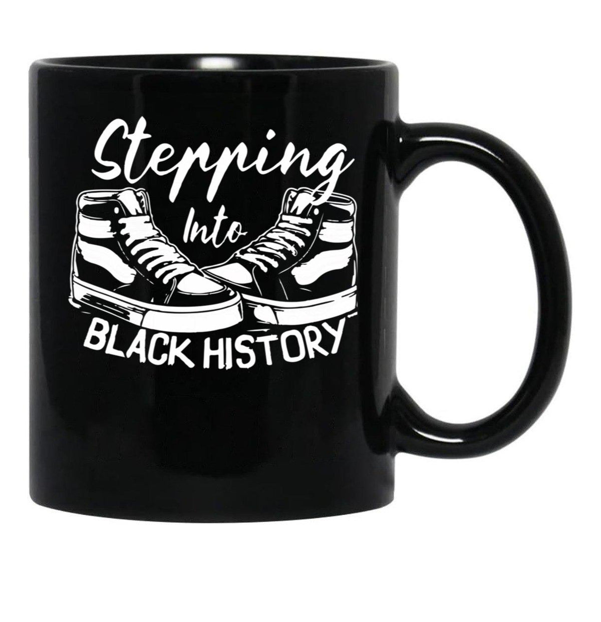 Stepping Into Black History Month Black Coffee Mug - Black