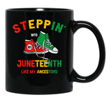 Stepping Into Junenth Like My Ancestors Sneakers 1865 Black Coffee Mug - Black