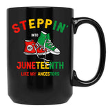 Stepping Into Junenth Like My Ancestors Sneakers 1865 Black Coffee Mug - Black