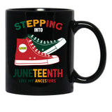 Stepping Into Junenth Like My Ancestors Black Coffee Mug - Black