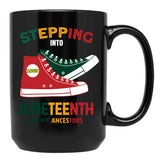 Stepping Into Junenth Like My Ancestors Black Coffee Mug - Black