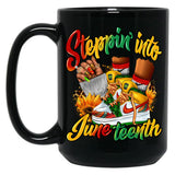 Stepping Into Juneteenth Afro Woman Black Girls Sneakers Men Mug Ltsp Black Coffee Mug