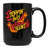 Stepping Into Juneteenth Like My Ancestors High Heel Women Mug Black Coffee Mug - Black