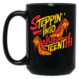 Stepping Into Juneteenth Like My Ancestors High Heel Women Mug Black Coffee Mug
